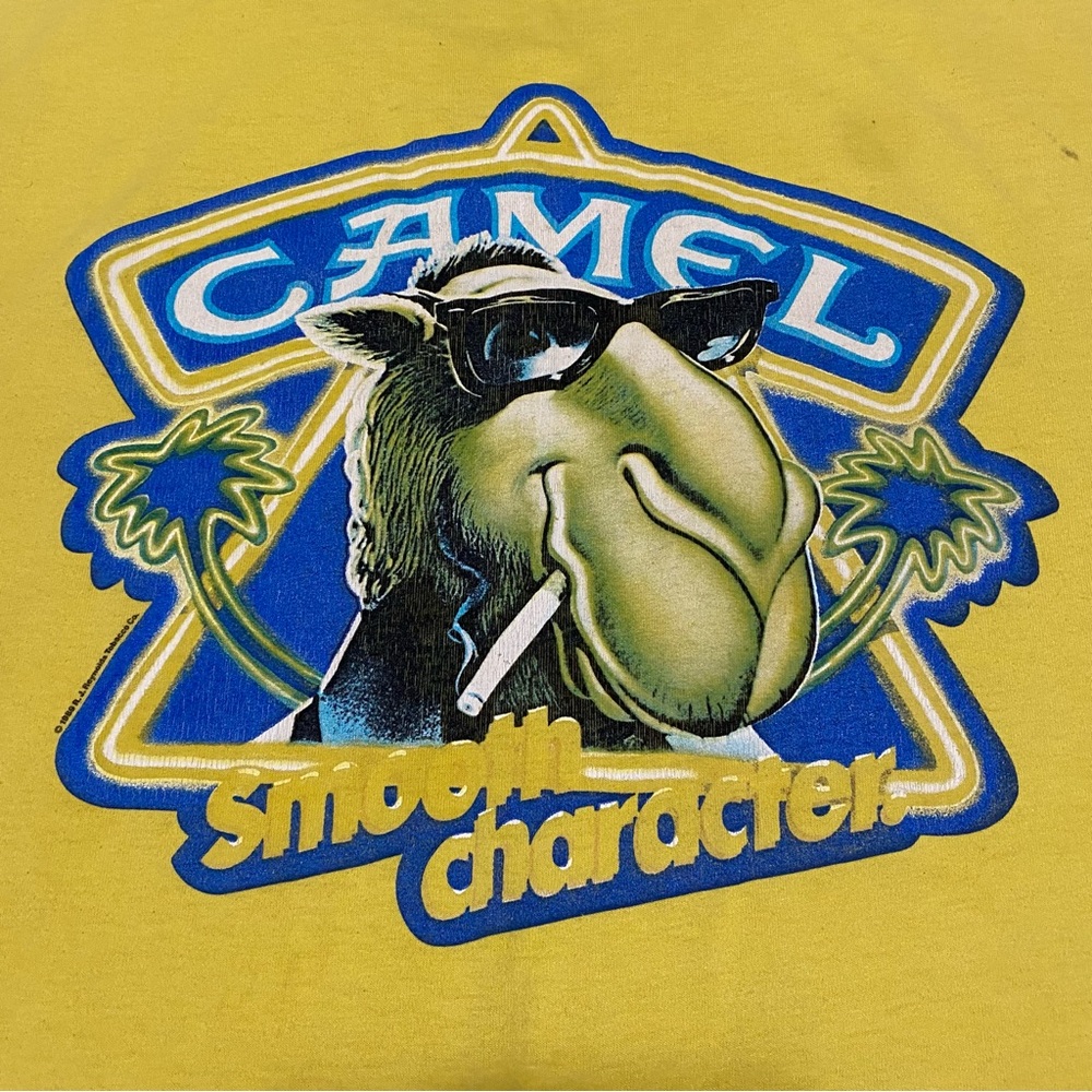 Joe Camel Smooth Character Single Stitch T Shirt Smoke Men XL Vintage 80s